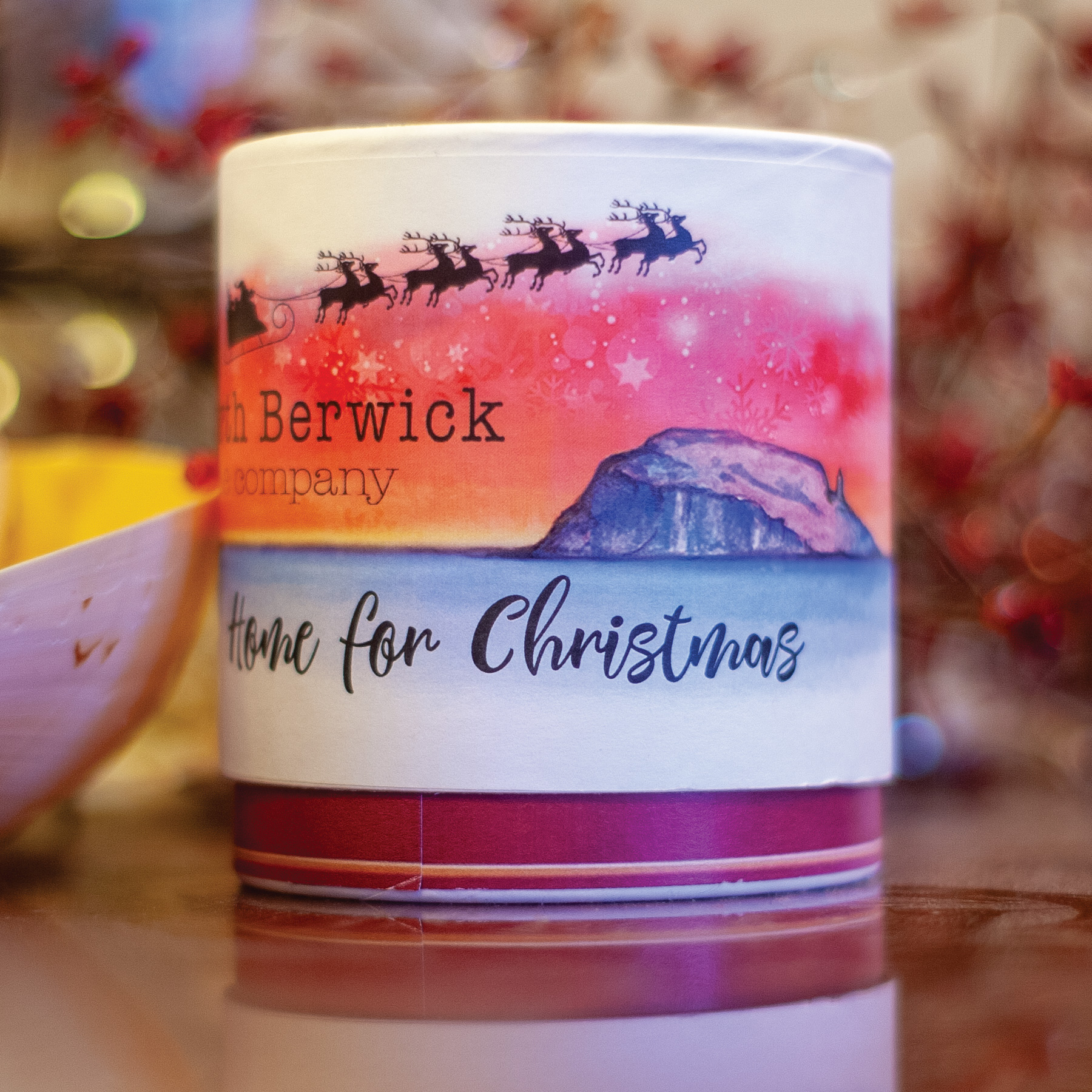 Home For Christmas Glass Candle North Berwick Candles